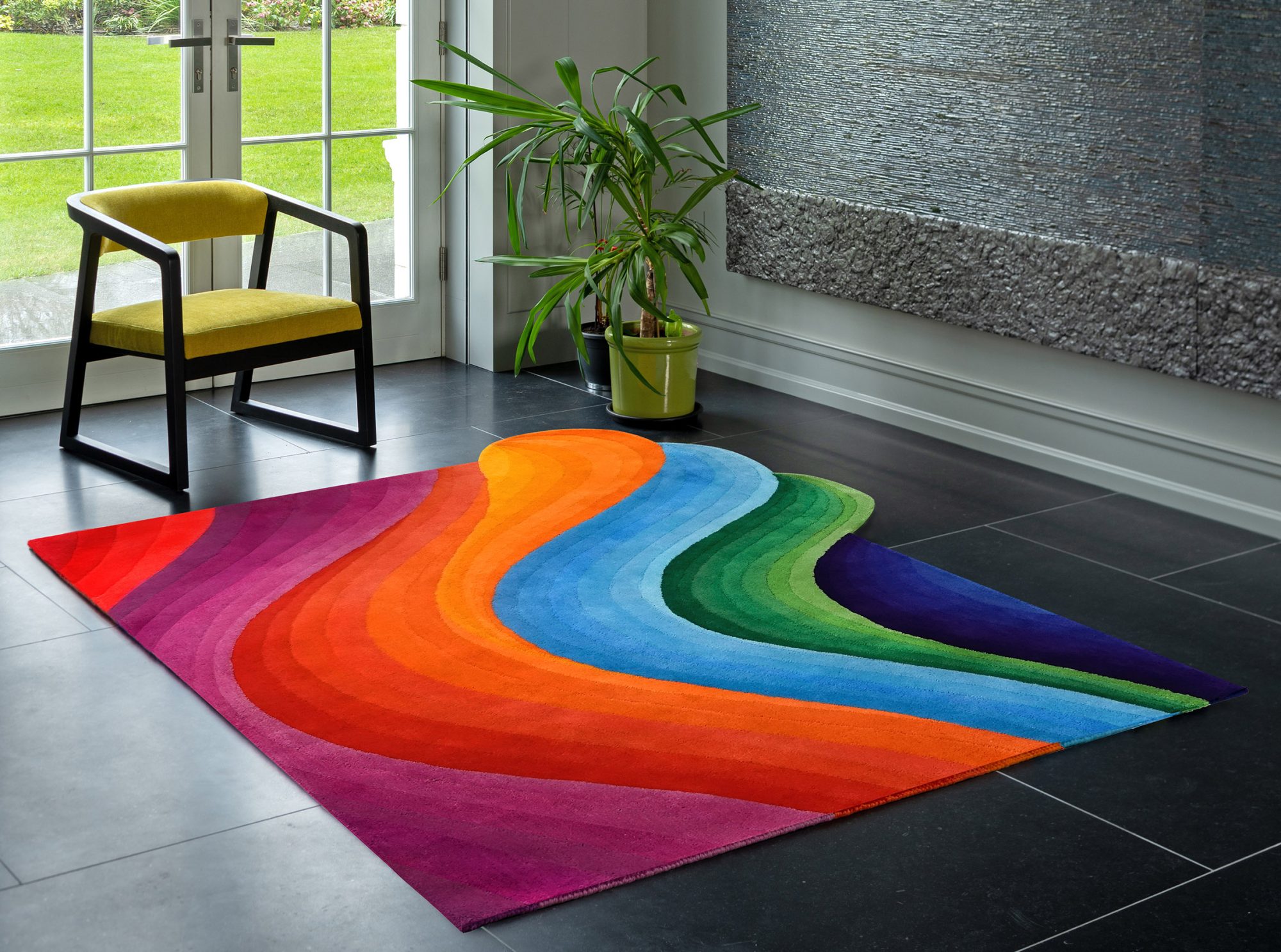Rug Design Collaboration Story of Jade Purple Brown and Sonya Winner