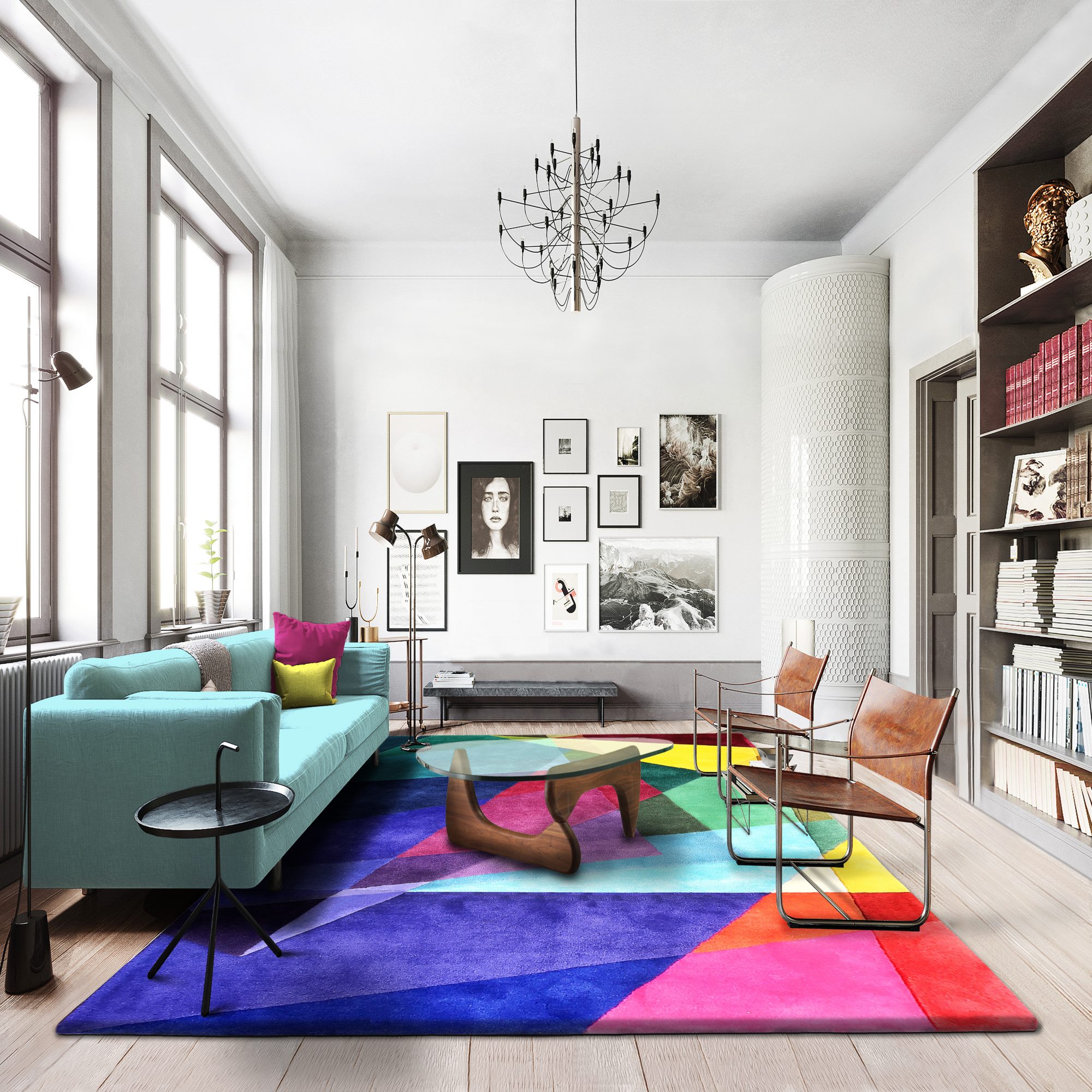 large geometric modern rug