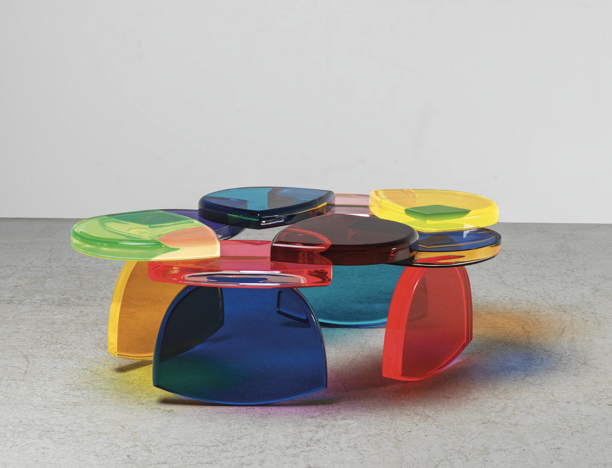 Colourful Acrylic Coffee Table - Bon Bon Coffee Table by Studio Supergo